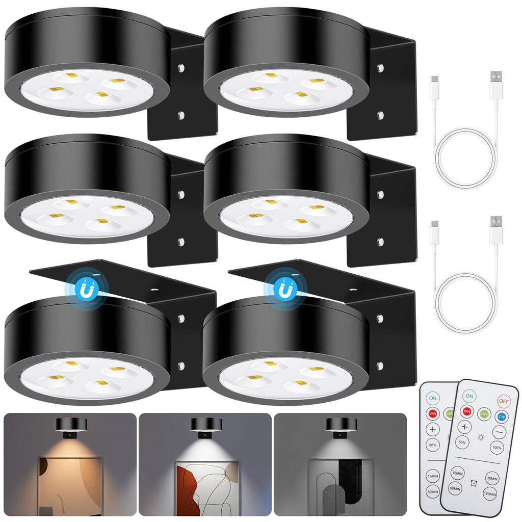 Picture Lights for Wall, 3 Lighting Modes Magnetic Art Display Light,Rechargeable Battery Operated Led Painting Light