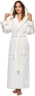 Women's Organic Certified Cotton Hooded Full Length Turkish Bathrobe | GOTS Certified