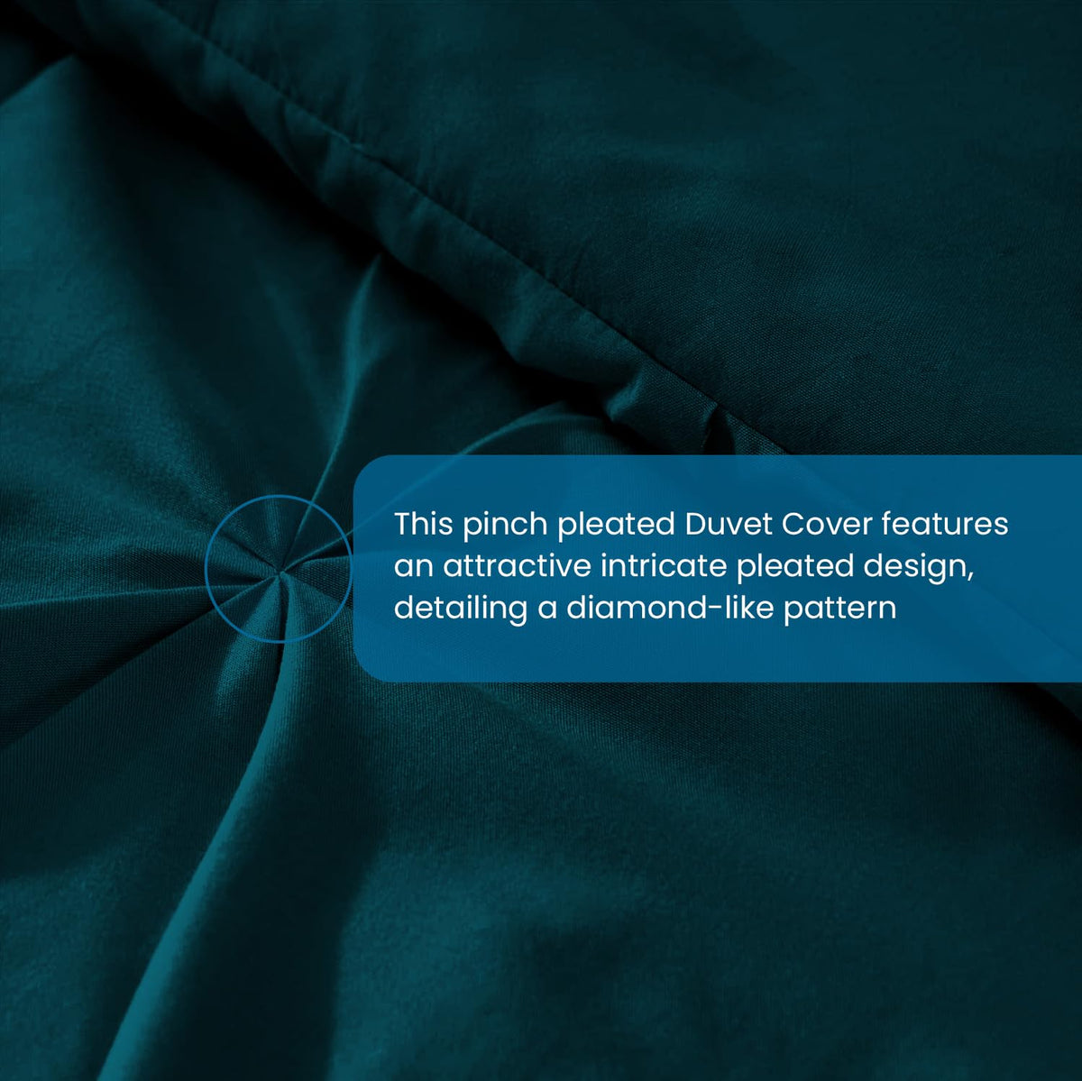 Pinch Pleated Duvet Set, 500-Thread Count 100% Egyptian Cotton Pin Tuck Pinch Pleated 3pc Duvet Cover Set, Zipper