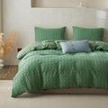 100% Cotton Duvet Cover Set Waffle Weave 2PCS (1 Comforter Cover, 1 Pillow Sham) Reversible Soft Skin-Friendly
