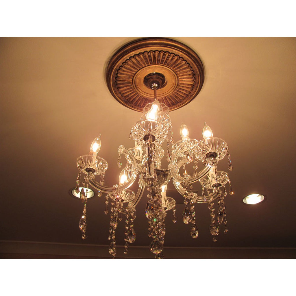 15 3/4"OD x 3 7/8"ID x 3/4"P Berkshire Ceiling Medallion, Two Piece (Fits Canopies up to 7")