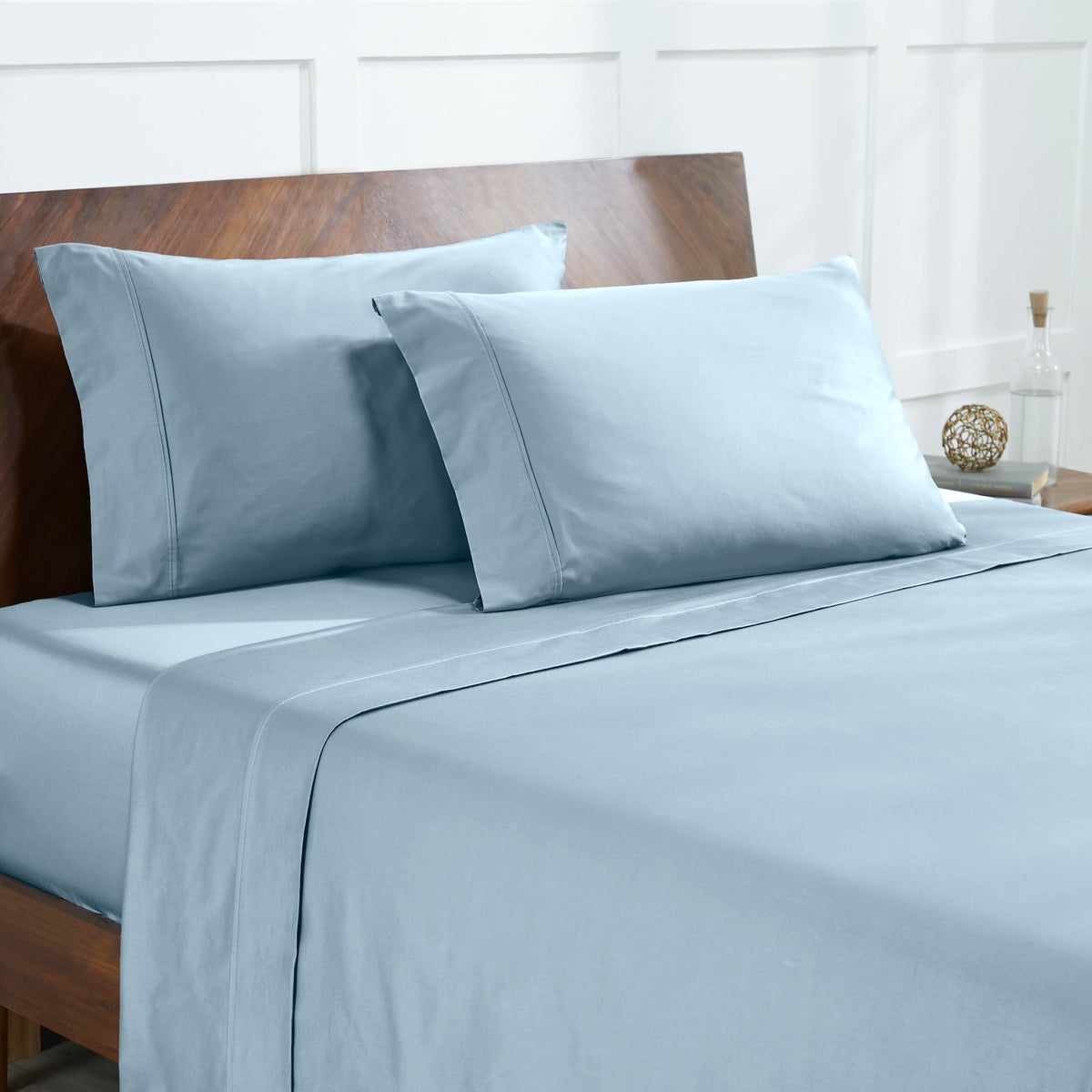 400 Thread Count 100% Egyptian Cotton 4-Piece Sheet Set, Ultra Soft, Breathable, Durable, Luxurious Bedding, Light