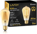 Amber Edison Light Bulbs, Vintage 2200K E26 60 Watt Equivalent 6 Pack