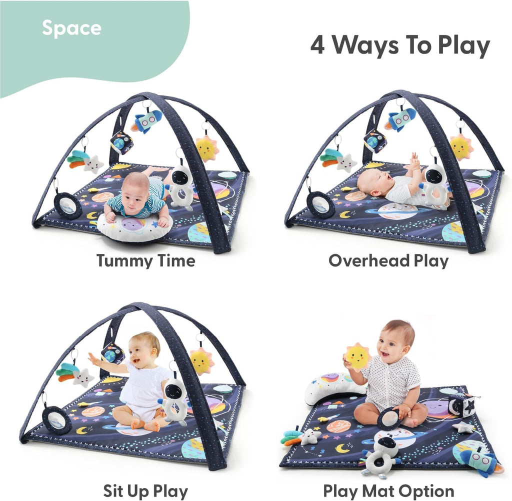 Unisex Baby Play Gym & in-1 Play Mat - Playmat Baby Toys 0-6, 6-12 Months Tummy Time Mat with Hanging Toys, Soft