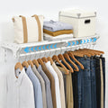 Closet Shelf with Hanging Rod, 52-95'' Expandable Closet Rod with Shelf