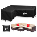 Patio L-Shaped Furniture Sectional Sofa Covers, 420D Heavy-Duty Oxford Fabric Outdoor Sectional Cover with Windproof