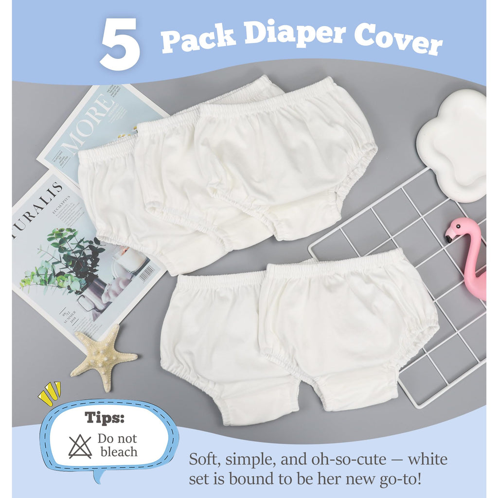 5 PCS Baby Girls Boys Cotton Basic Diaper Cover Bloomers Soft Comfortable Shorts Briefs Underwear