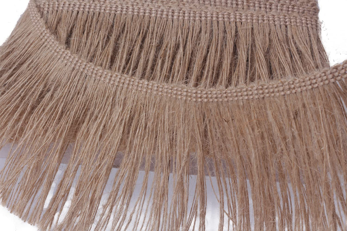 Burlap Fringe Trim Tassel Jute Lace 4 Inch Width 5 Yards Long for Clothes Accessories Latin Wedding Dress and DIY