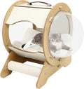 Clear Capsule Cat Bed, 22 lbs Load Freestand Modern Spaceship Space Capsule Scratching Post W/Cushion Transparent