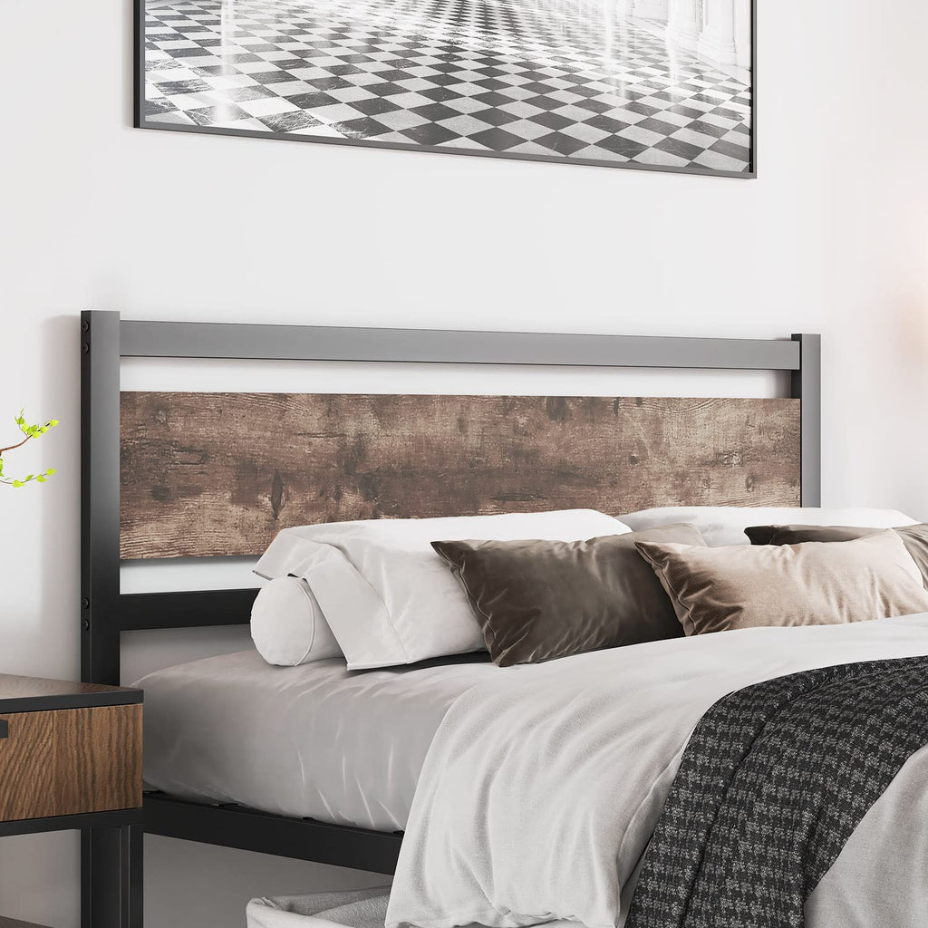 Headboard Only Wooden Headboard with Metal Slats Rustic Headboard
