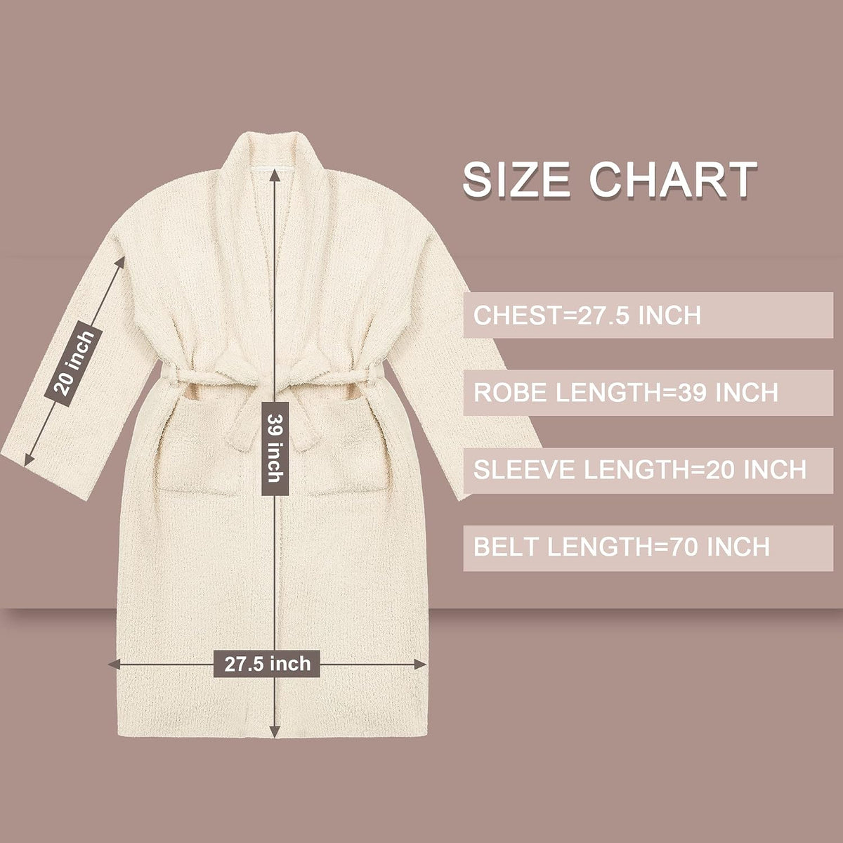 Plush Hoodless Bath Robe Women's Loungewear Sleep Robe Indoor Outfit