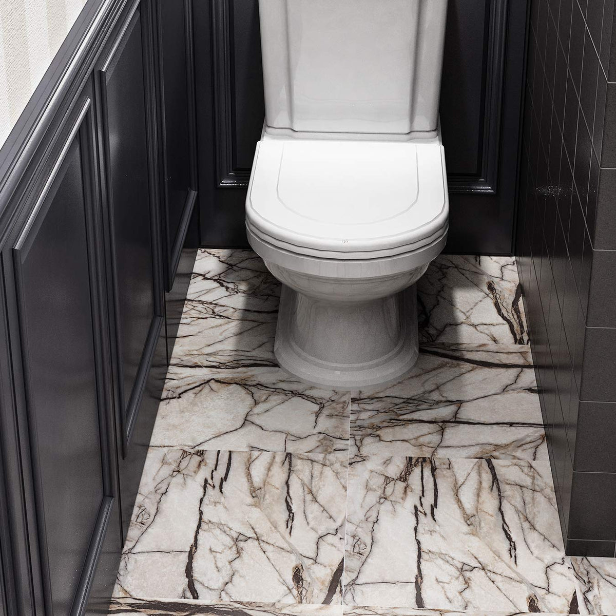 16 Pack Marble Peel and Stick Floor Tile Neutral 12X12 Waterproof Vinyl Sheet Flooring Farmhouse Stickers Marble Self