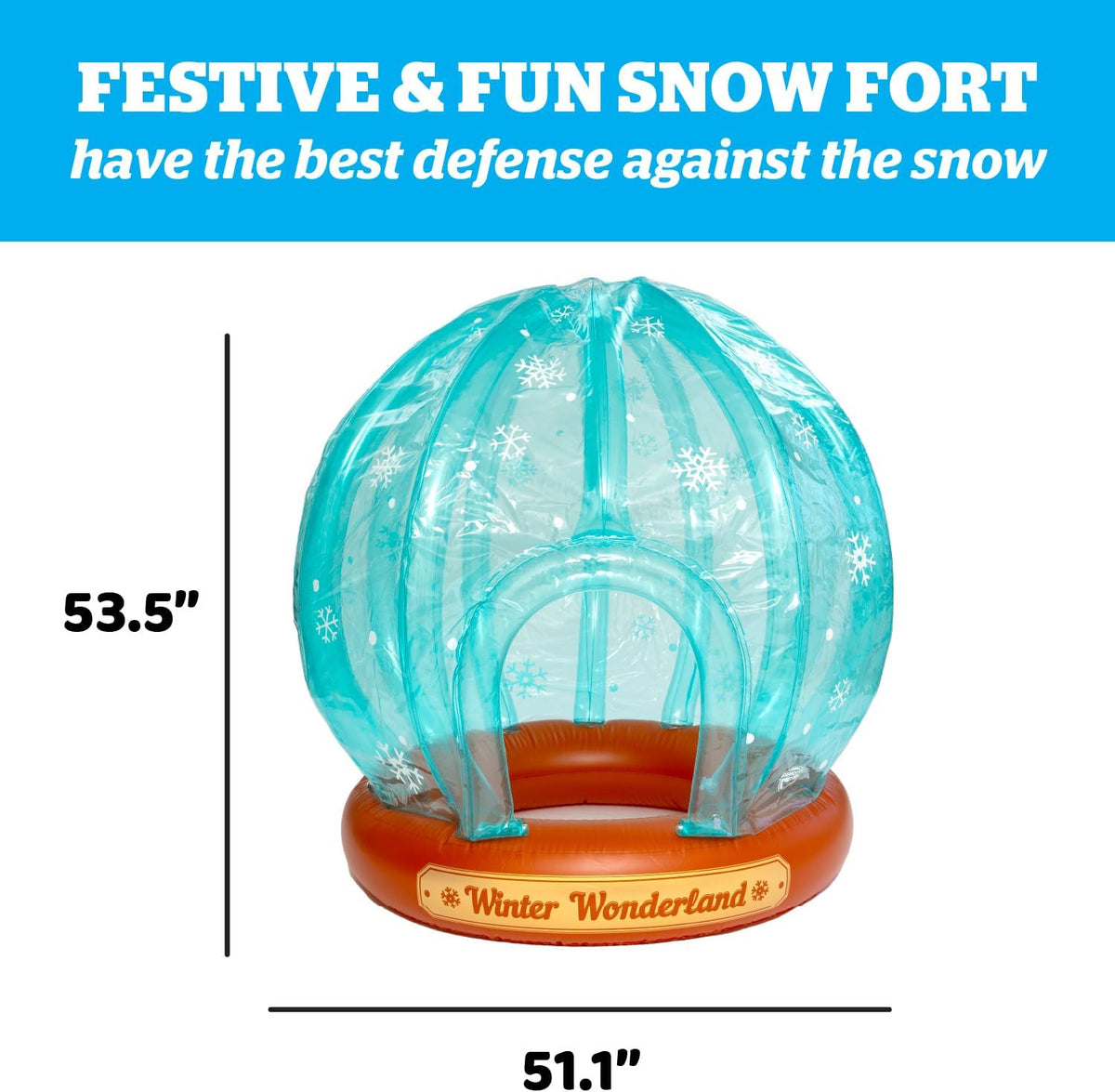 Inflatable Snow Globe - Inflatable Snow Fort with Entrance - Outdoor & Indoor Christmas Decorations for Yard, Kids