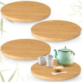 4 Pcs Bamboo Wooden Lazy Susan Organizer Turntable, 10 Inch