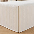 Bed Skirt, Textured Geometric Stripe Pleated Bed Skirts, Ivory