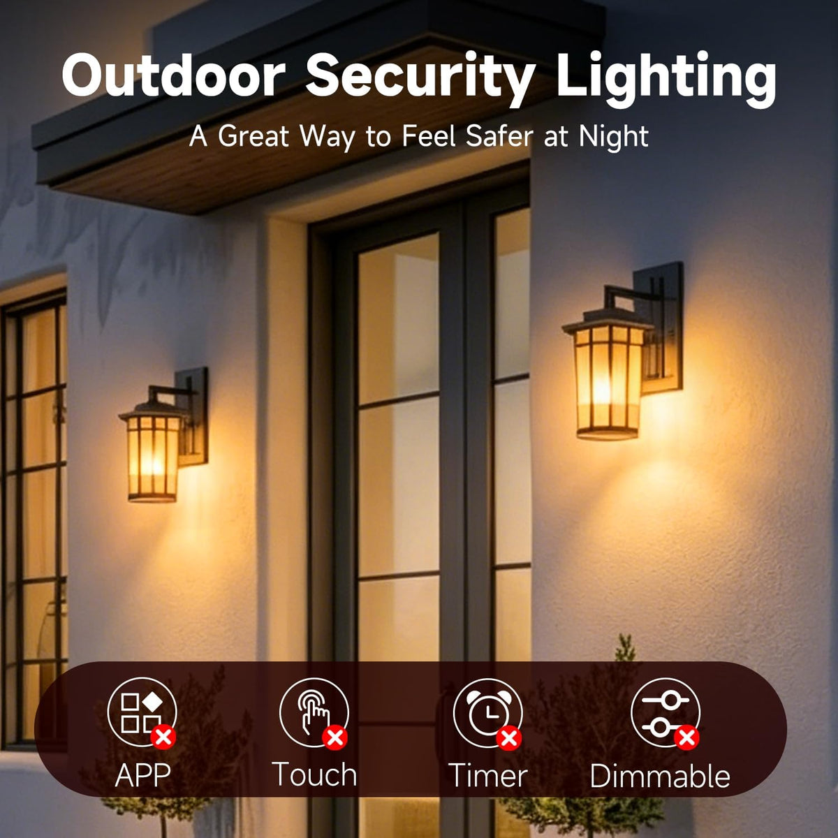 Dusk to Dawn ST64 Edison Light Bulbs Outdoor, 60W Equivalent 4 Pack
