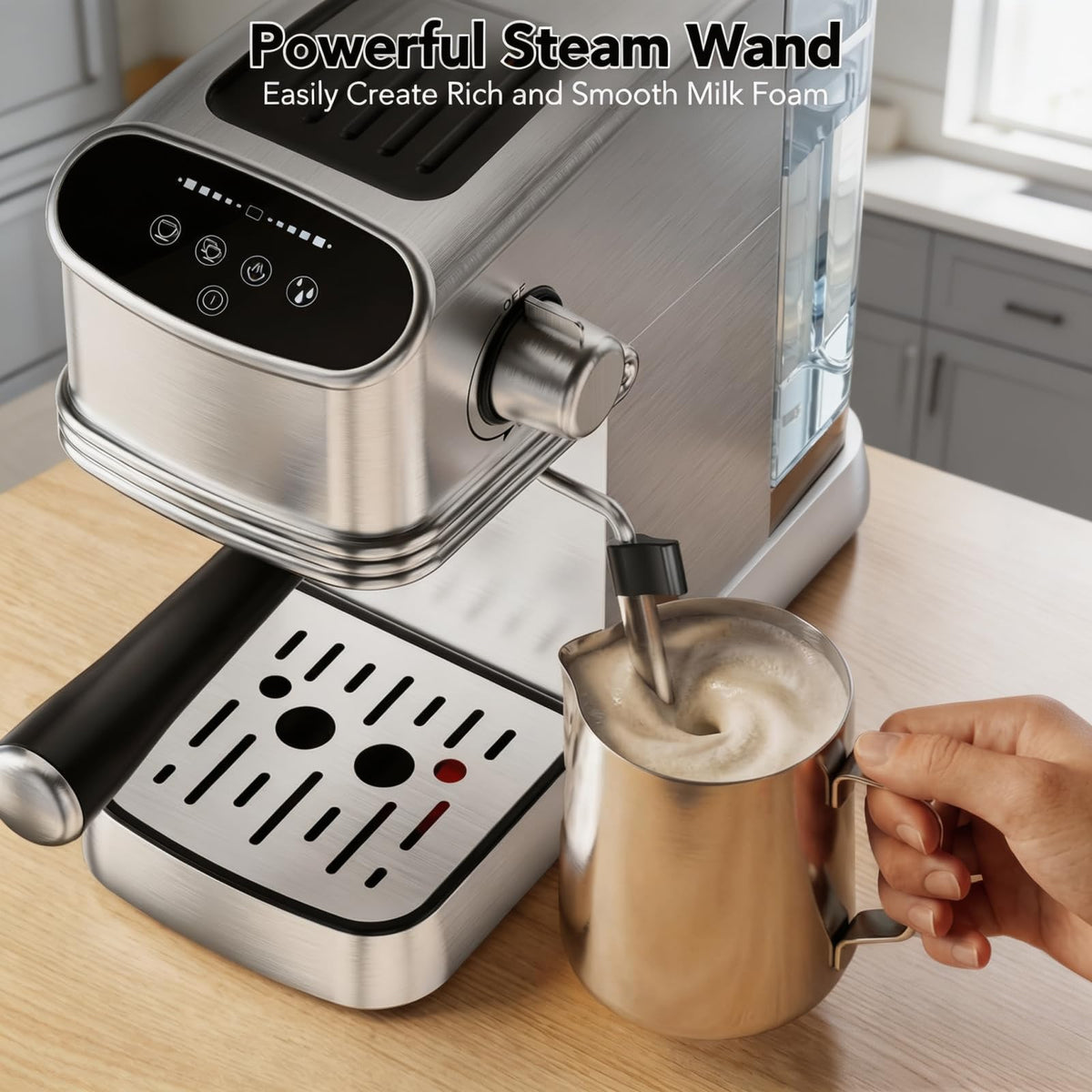 Stainless Steel 20 Bar Espresso Machine with Milk Frother