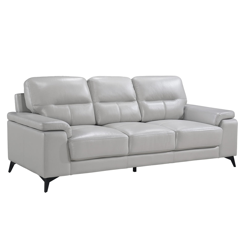 Leather Match Upholstered Oversized Sofa, Silver Gray