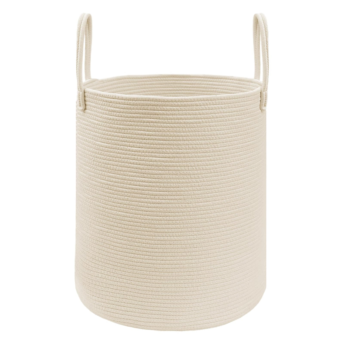 80L Cotton Rope Laundry Basket Hamper, Beige