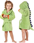 Girls Boys Robe Cotton Towel Baby Dinosaur Style Hooded Bathrobe