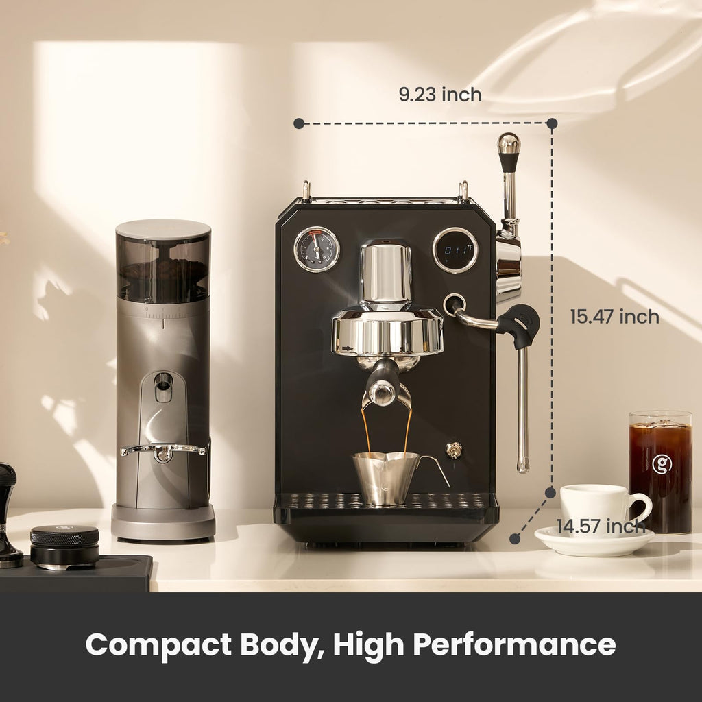 Espresso Machine, Cold & Hot Brew Espresso Maker with Dual PID Temperature Control, Dual Display, 15 Bar Pump