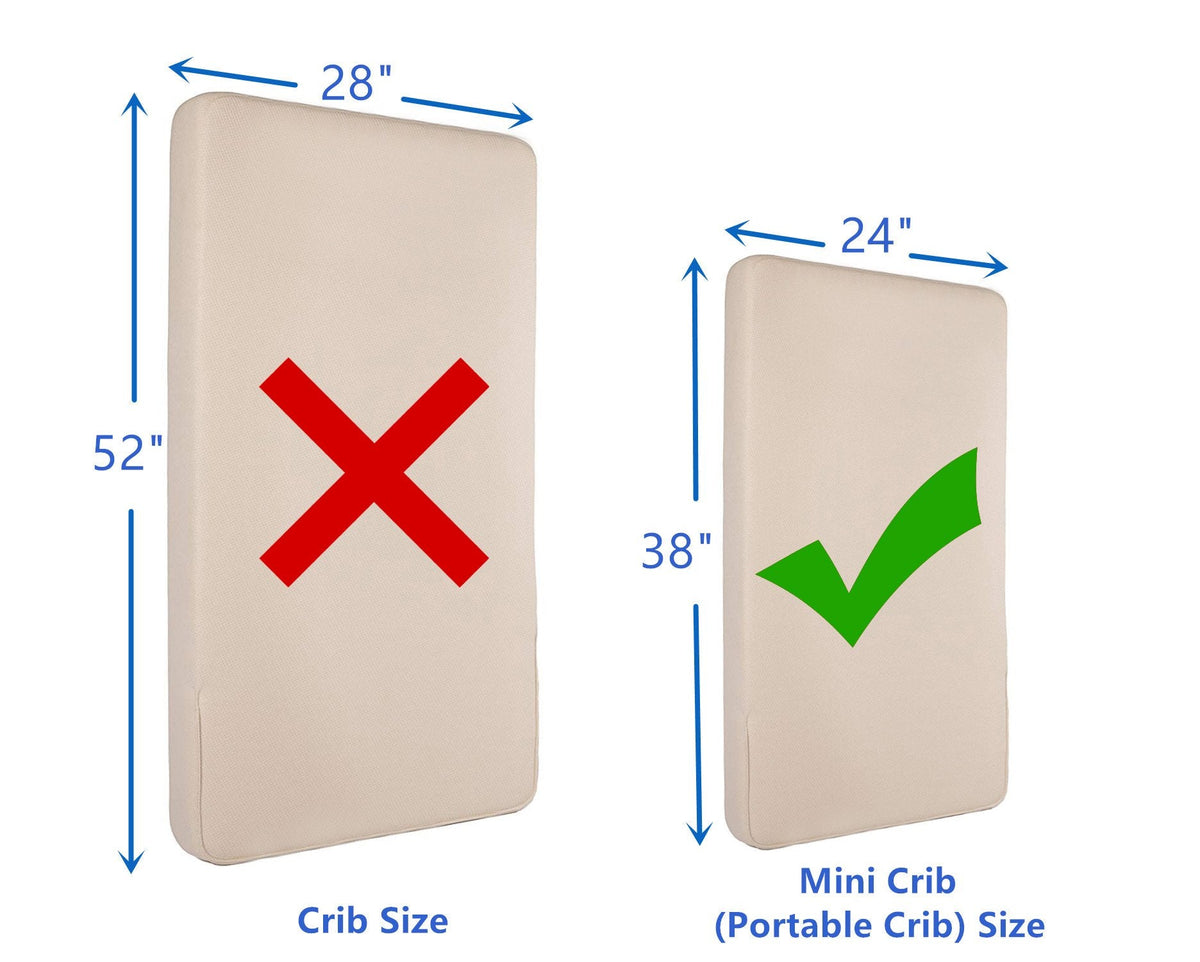 Mini Crib Skirt (24" x 38"), Ultra Soft Microfiber Ruffled Mini Crib Bed Skirt, White, for Boys & Girls