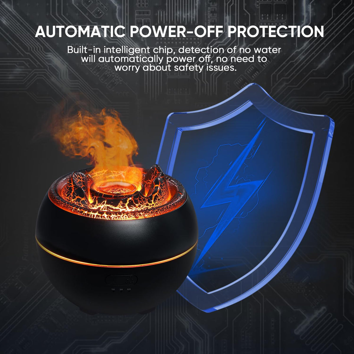 Essential Oil Diffuser, Volcano Fire Flame Aromatherapy Diffuser, 360ml Ultrasonic Cool Mist Humidifier, Scent Aroma