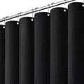 Extra Long Waffle Shower Curtain 256 GSM Fabric 72x96 Black