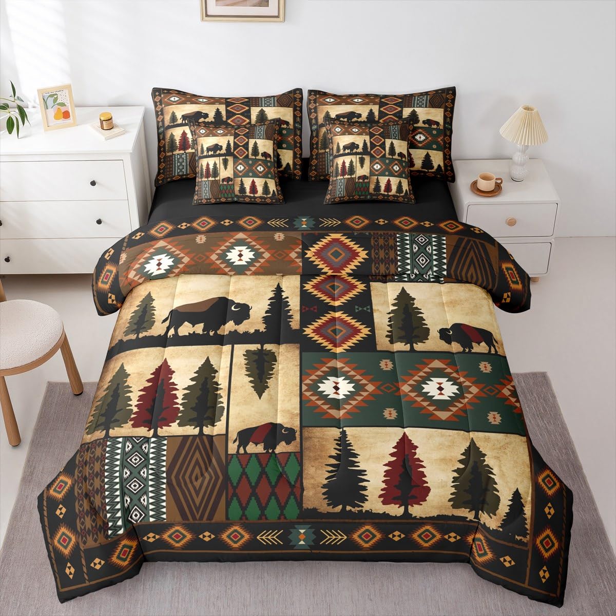 Water Buffalo Comforter Set Soft Lightweight 7 Piece