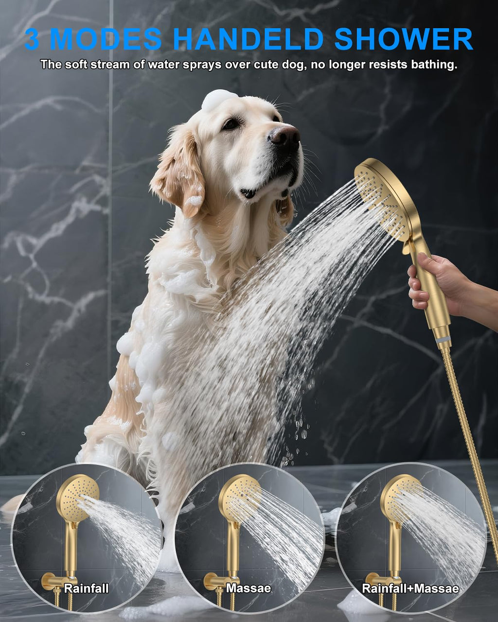 Shower System with Pressure Balance Valve, 10" Ceiling Mount Shower Faucet Set with 2 Rain Shower Head