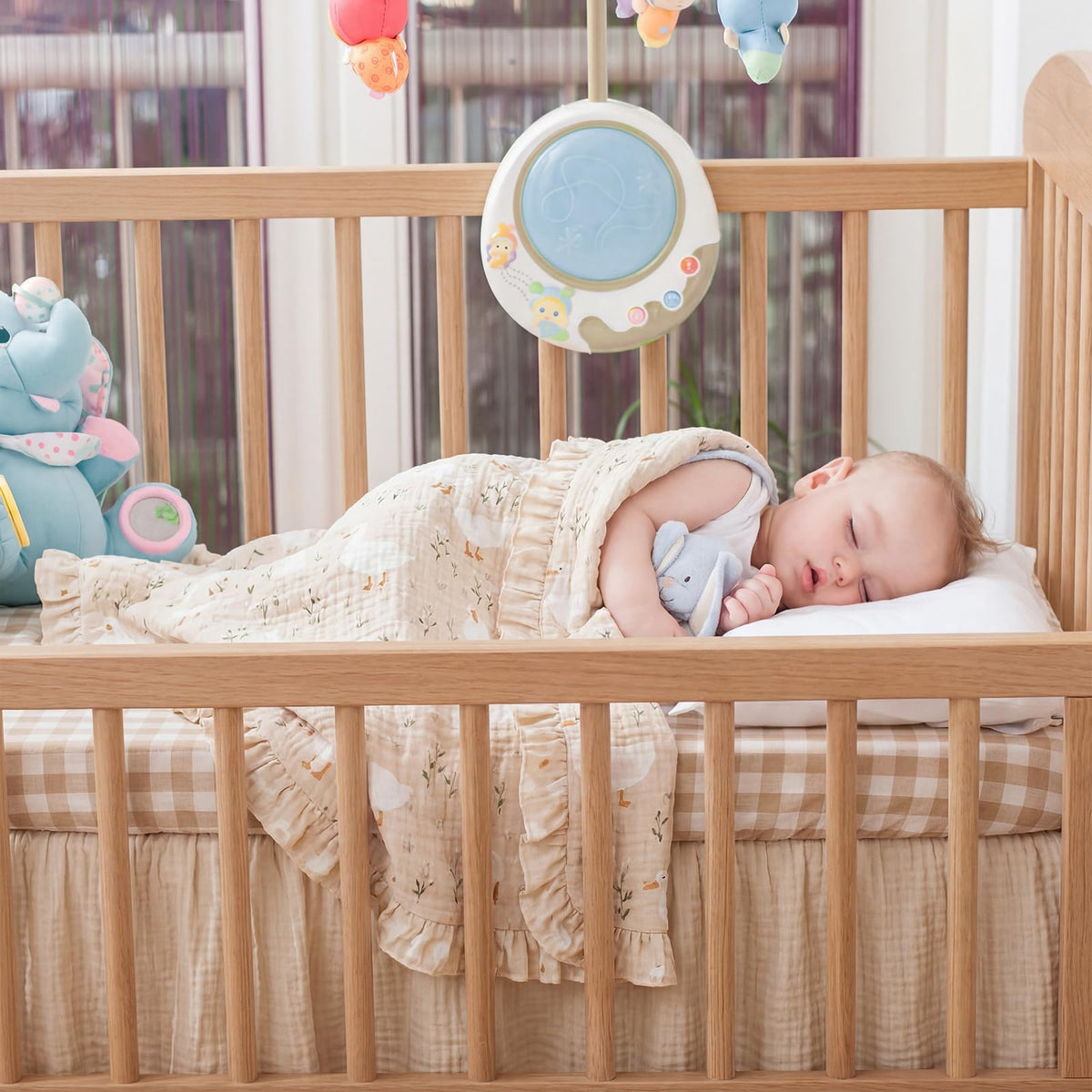 Goose Crib Bedding Set of3 with Sheet Quilt Bed Skirt
