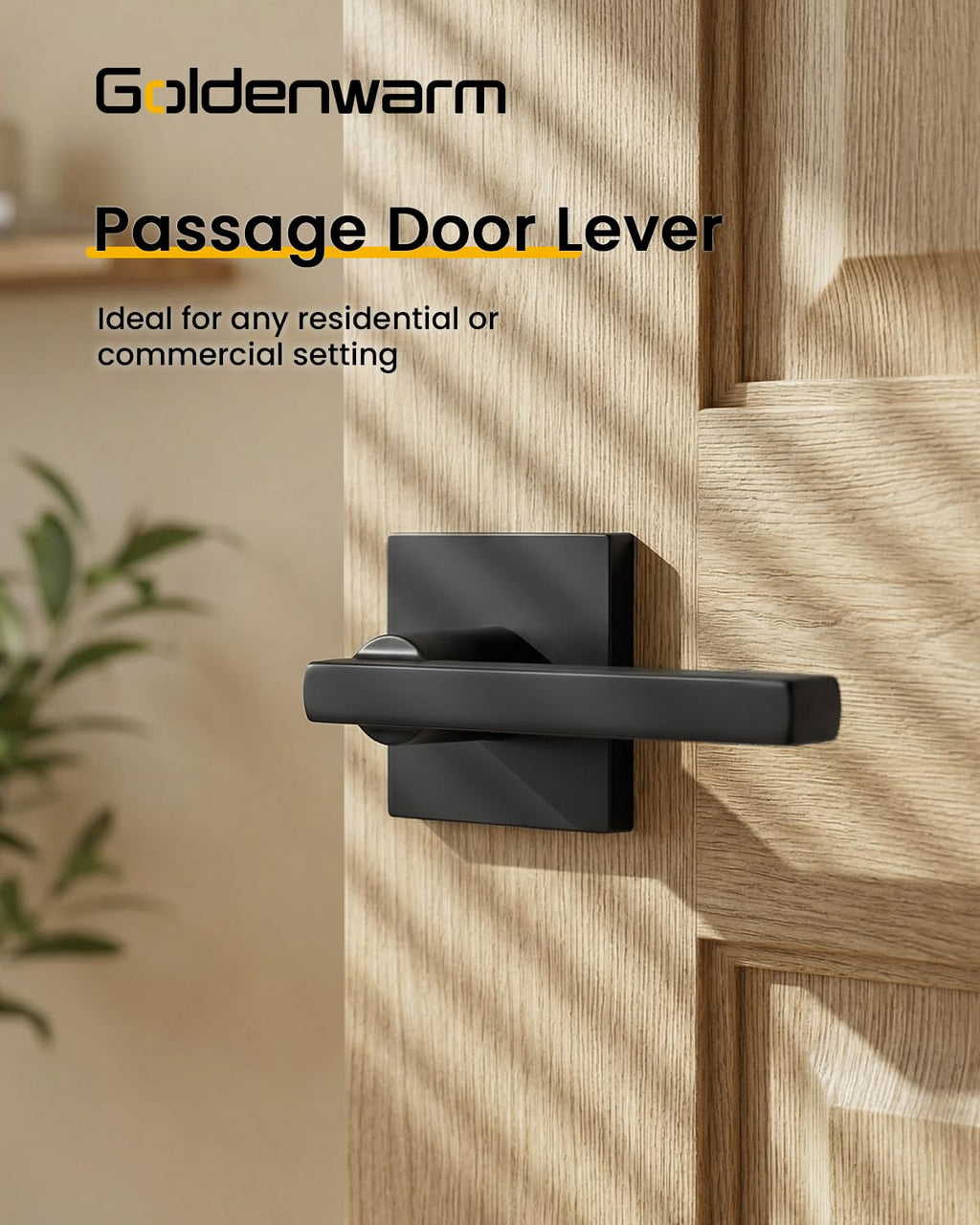 Matte Black Door Handles Passage, Closet & Hallway 5 Pack