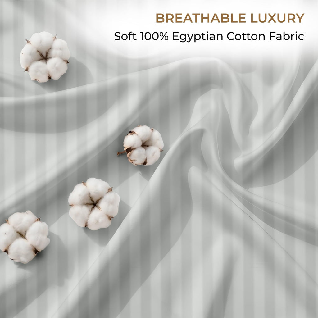 100% Egyptian Cotton Sheets - 600 Thread Count Sheets Set, Soft, Cooling, 15" Deep Pocket, Luxury Hotel