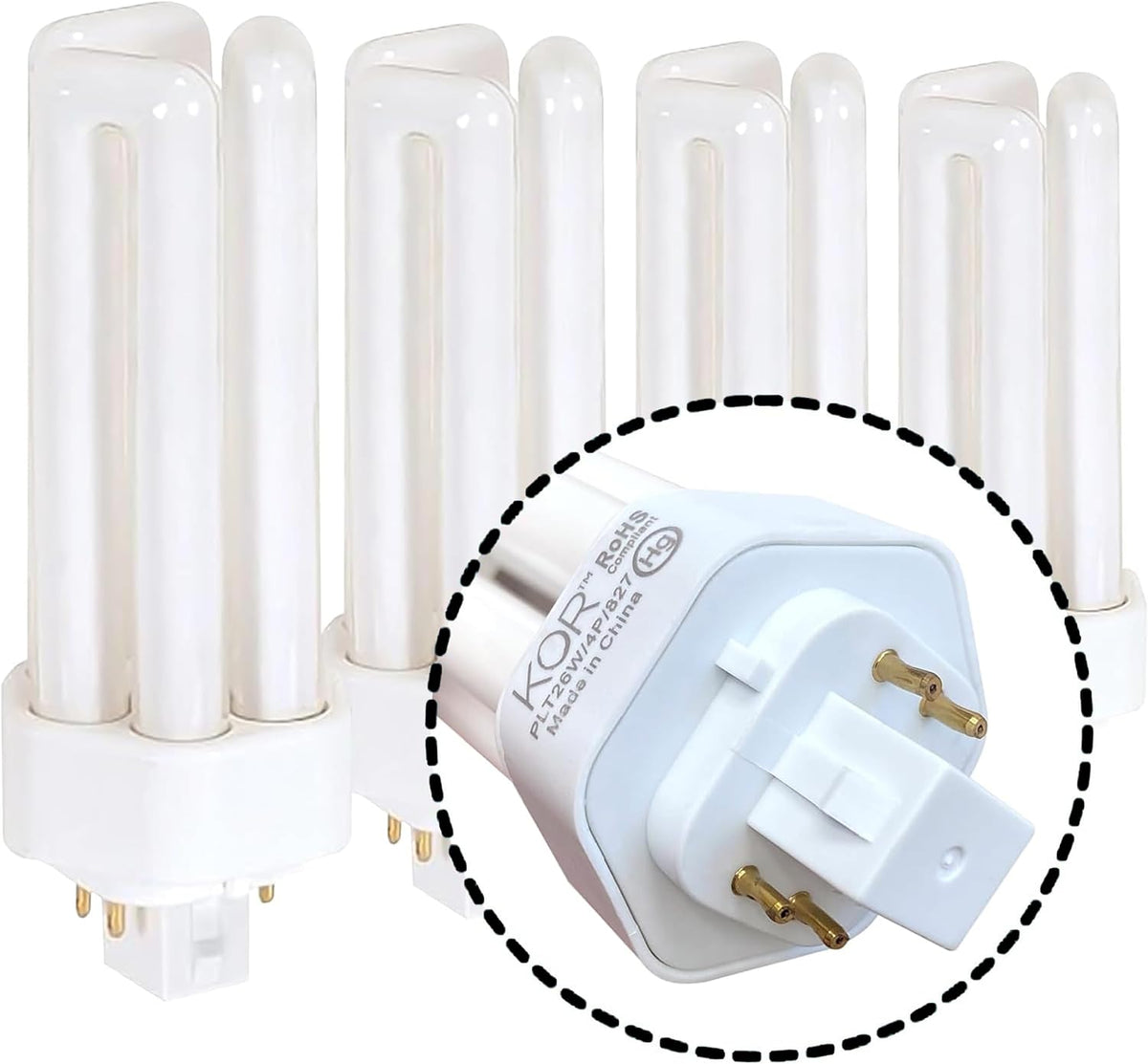 26W Triple Tube Compact Fluorescent Bulb, 2700K Warm White, 4 Pack