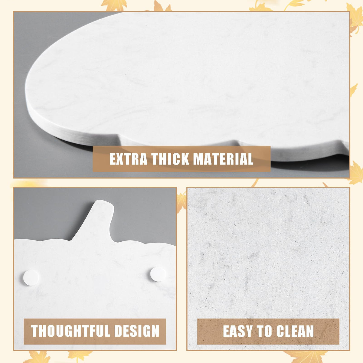 Pumpkin Marble Cutting Board 11 x 9.8 Inch Marble Cheese Board