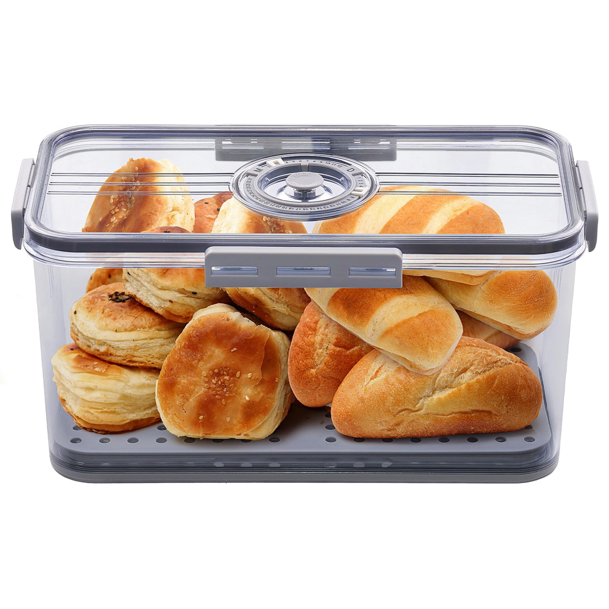Made Bread Boxes Counter Airtight, Time Recording Bread Storage Container with Lid, Bread Containers Storage Airtight