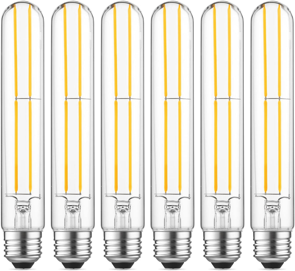 7.3" T10 Tubular LED Light Bulb, 60W Eq, Dimmable, Cool White 4000K, 6-Pack