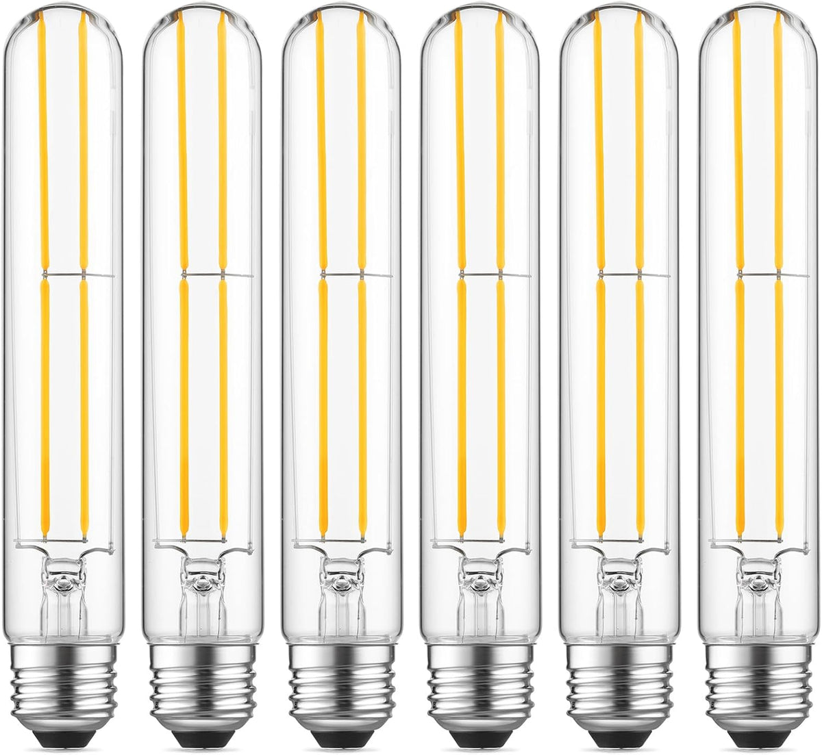 7.3" T10 Tubular LED Light Bulb, 60W Eq, Dimmable, Cool White 4000K, 6-Pack