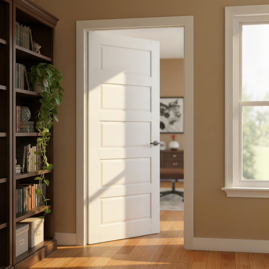 36" x 80" Solid Core Interior Door Slab, Primed Bedroom Door