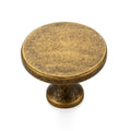 Antique Brass Round Kitchen Cabinet Knobs Pulls 1-1/4 Inch 5 Pack