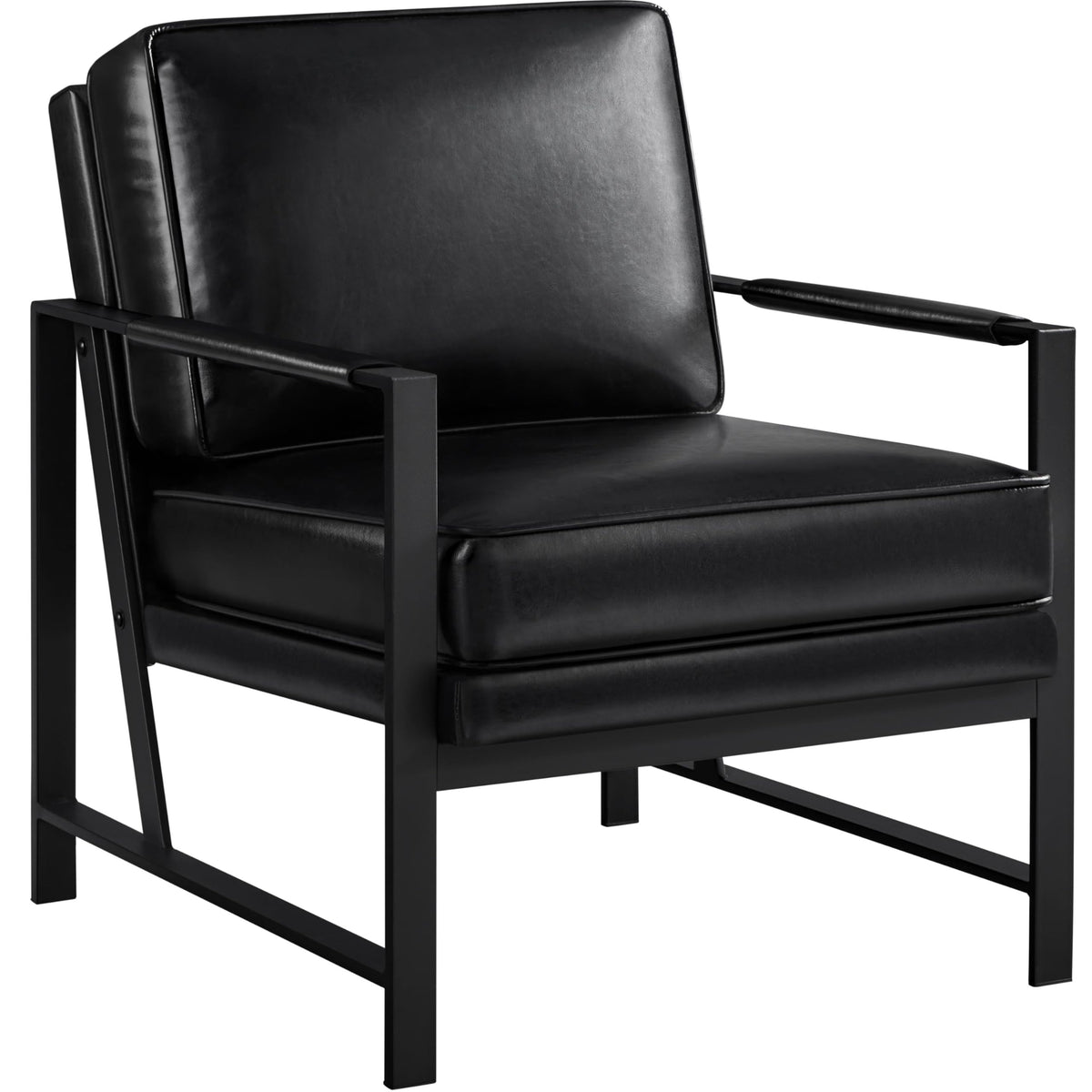 Mid-Century Accent Chair, Modern Armchair, Black