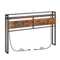 Headboard, Headboard with 2 Outlets and 4 USB Ports, Adjustable Height, Storage Rack, Sturdy and Stable