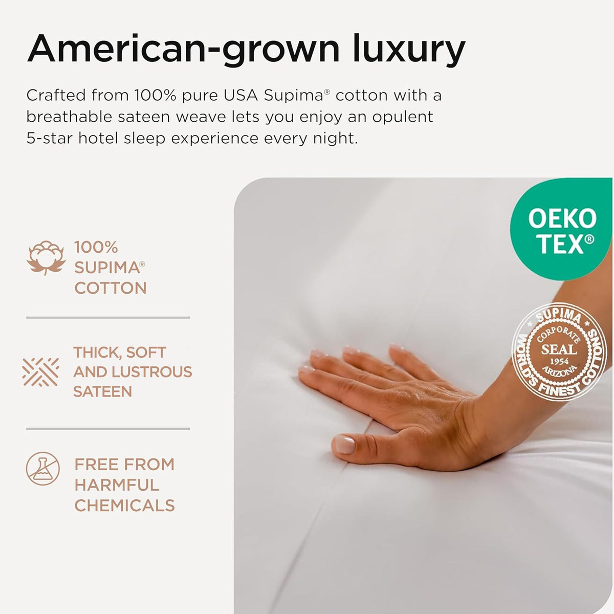 1200 Thread Count Supima Cotton Sheet Set, Sateen, White