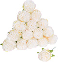 Peony Artificial Flowers Fake Peonies Bulks Cream White Silk Peonies Flowers Faux Peony Flowers Heads - Set of 16