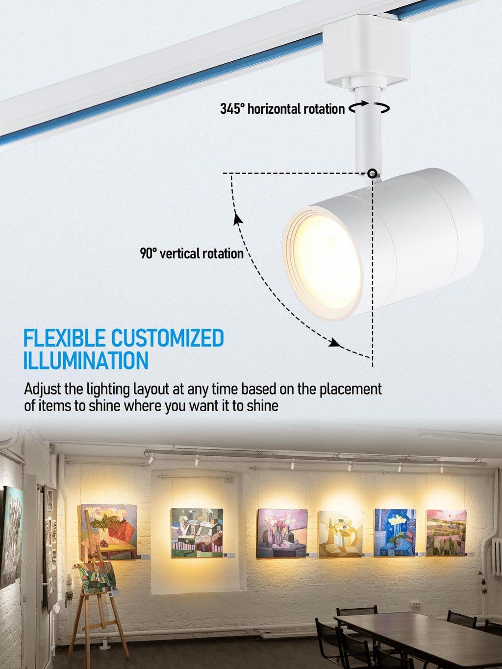 Studio Series 8.5W H Track Lighting Heads, 2700K, White