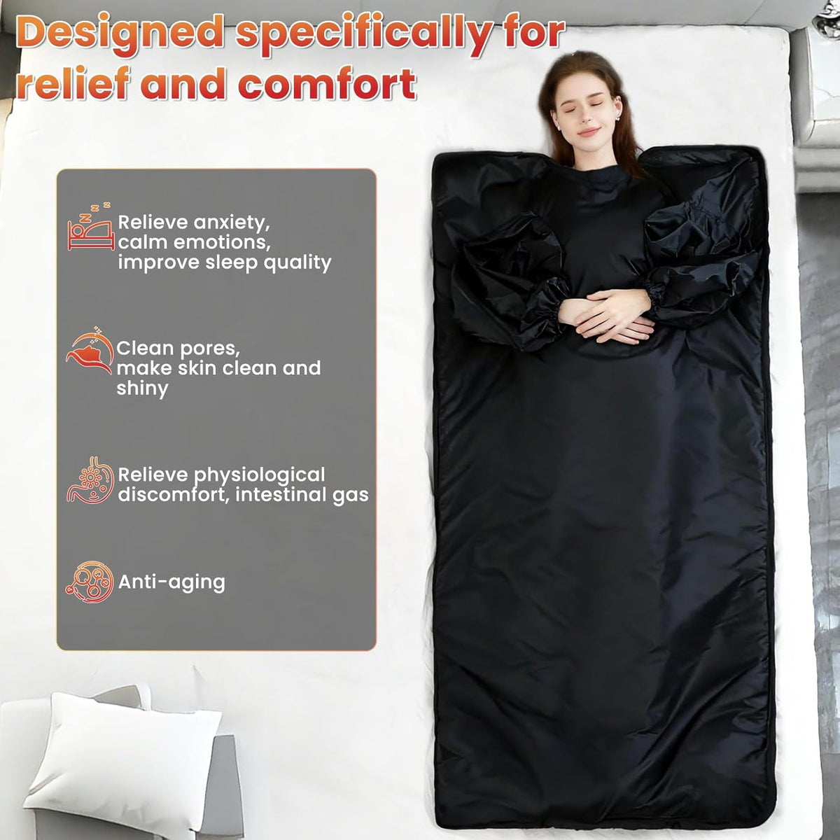 Sauna Blanket, Dual-Sided Temperature Control, Relieves Fatigue, Enhances Skin Elasticity