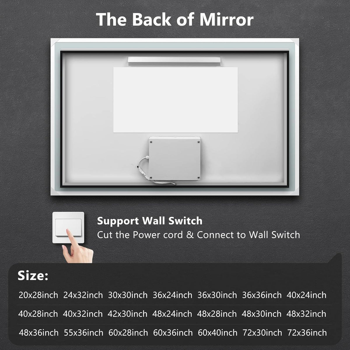 88x38 Inches LED Bathroom Mirror with Lights, Vanity Mirror with Front and Backlight, Smart Dimmable Anti-Fog LED