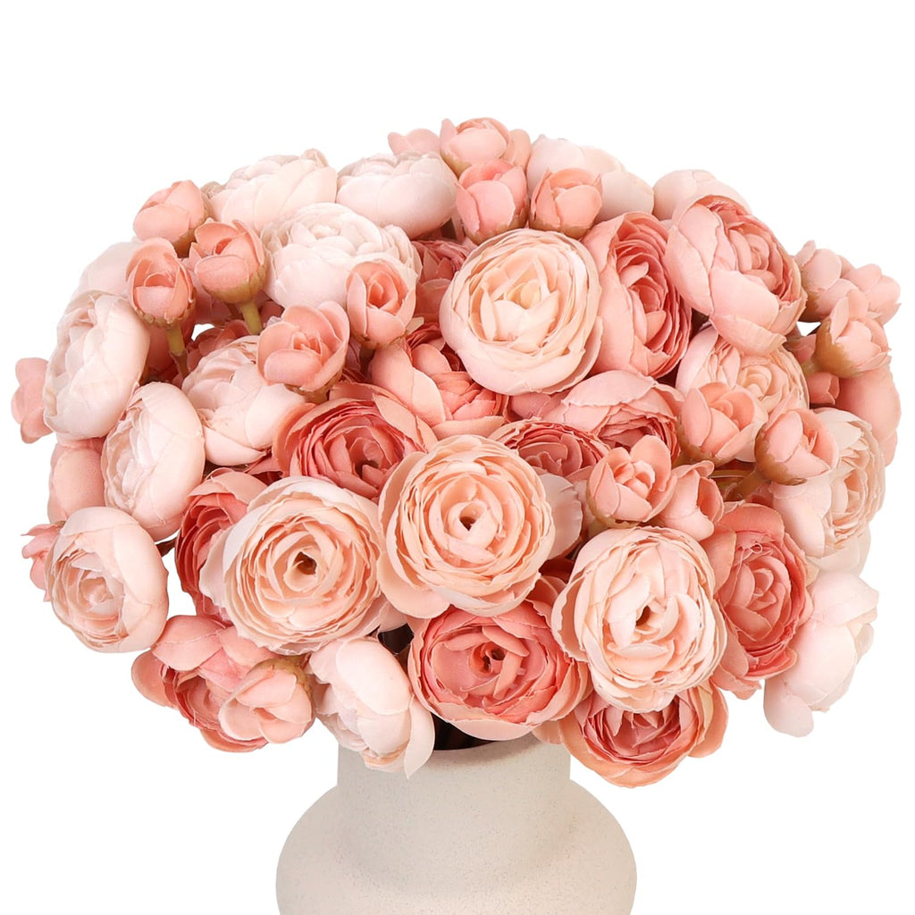 24 Pcs Mini Ranunculus Artificial Flowers, Faux Silk Mini Ranunculus Flowers Fake Flowers for DIY Bouquets, Table