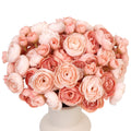 24 Pcs Mini Ranunculus Artificial Flowers, Faux Silk Mini Ranunculus Flowers Fake Flowers for DIY Bouquets, Table