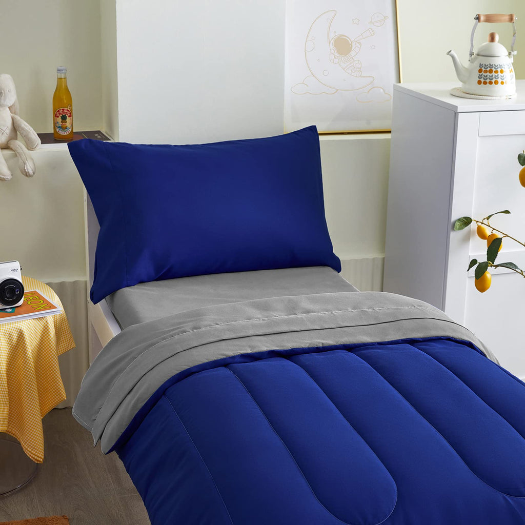 4 Pieces Toddler Bedding Set Ultra Soft and Breathable Toddler Sheet Set - Includes Comforter, Flat Sheet, Fitted